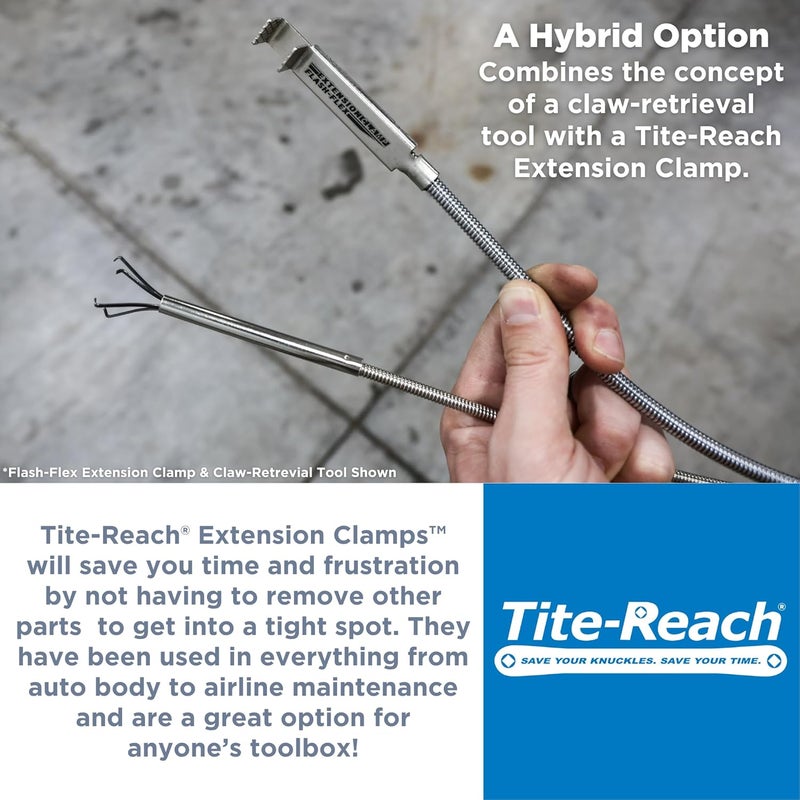 TITE-REACH Retro-Flex Extension Clamp, 24" Memory Flexible Mini Vise Tool, Nut & Bolt Holder with Obedient Body, Tight Space Retrieval Clamp - Image 5